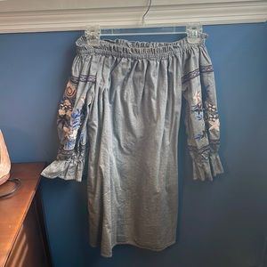 Off the shoulder spring dress!